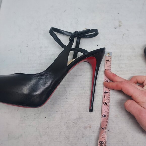 Christian Louboutin Black Jenlove Alta Peep Toe Sandal Heel Shoe - Picture 12 of 12